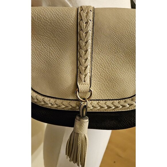 Coco + Carmen Pebbled Leather Convertible Crossbody Bag Tassel &Braided Detail - Picture 2 of 16